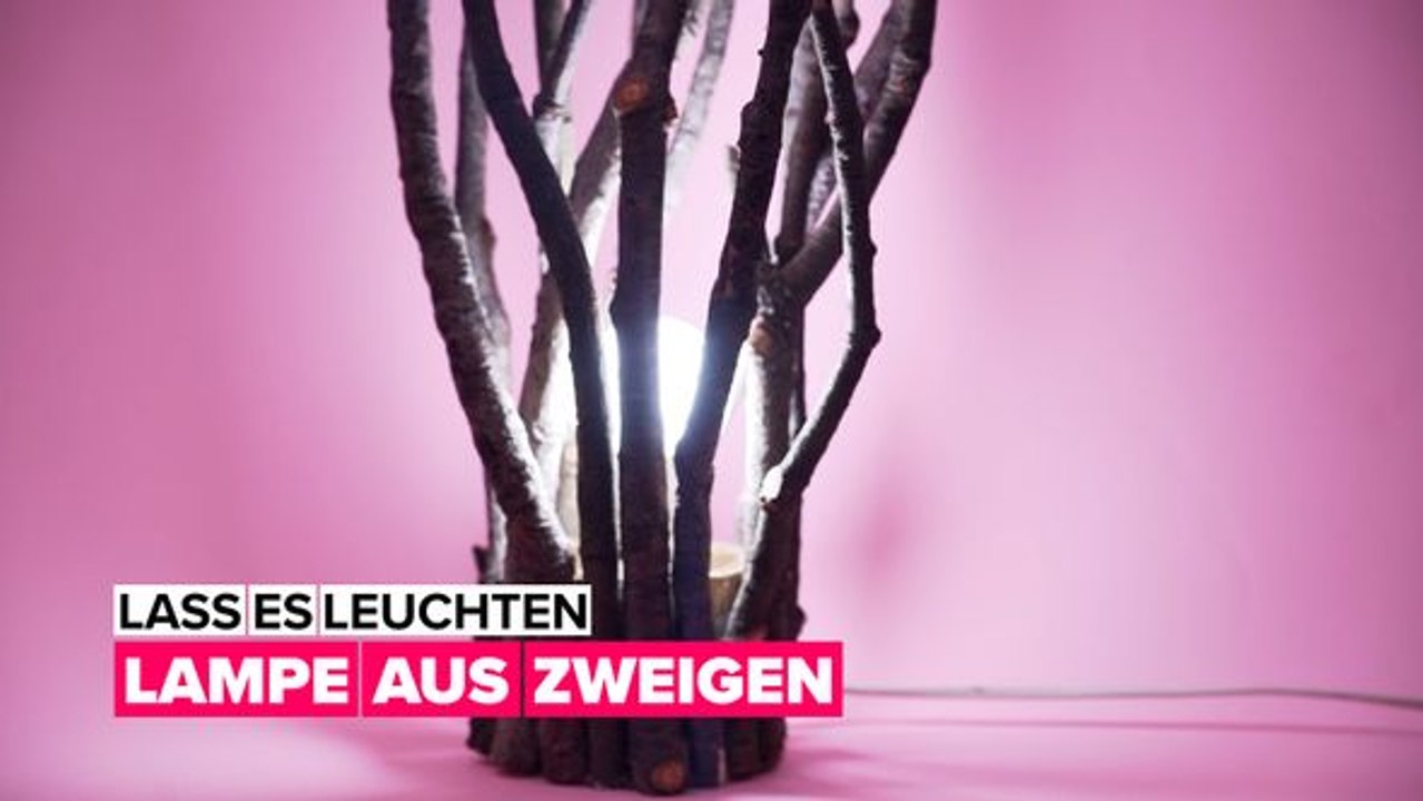 Lass es leuchten: eine lampe aus zweigen