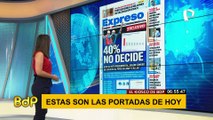 Pamela Acosta leyendo las portadas del dia en Buenos dias Peru - 20210310