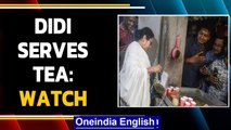 Mamata Banerjee prepares tea at a roadside shop, serves to public | Oneindia News