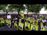 Crits de “Llibertat” i pancartes contra el feixisme
