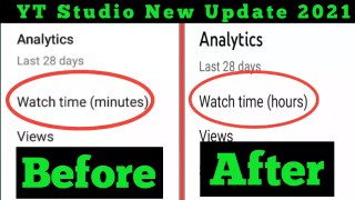 New Update On YouTube Studio App//Watchtime? YouTube स्टूडियो ऐप पर नया अपडेट ||