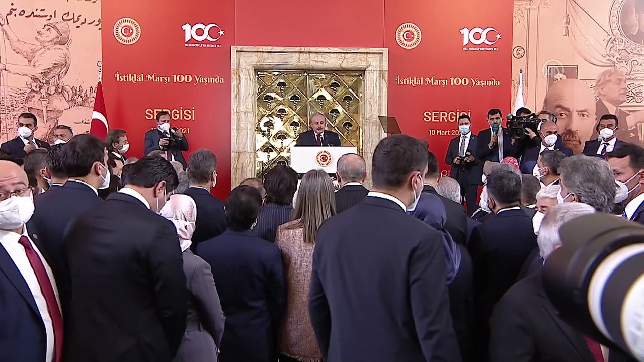 TBMM -  '100. Yılında İstiklal Marşı Sergisi' açılışı - TBMM Başkanı Şentop (1)