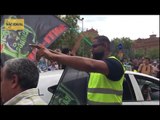 Taxistes de Madrid arriben a la manifestació de Barcelona
