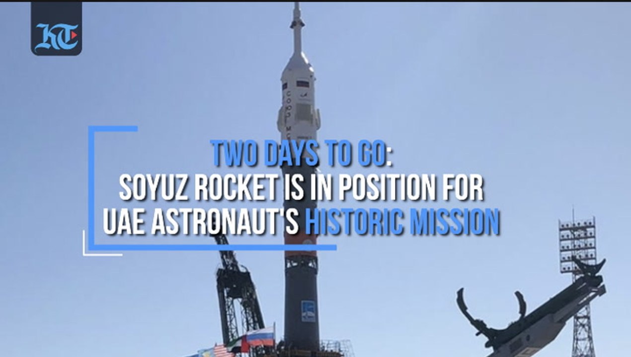Two days to go: Soyuz rocket is in position for UAE astronaut's historic mission