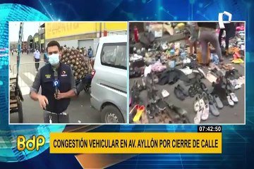 Por operativo contra ambulantes se registra congestión vehicular en la avenida Nicolás Ayllón