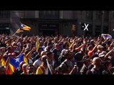 Independentistes Laietana canten 'Els Segadors'