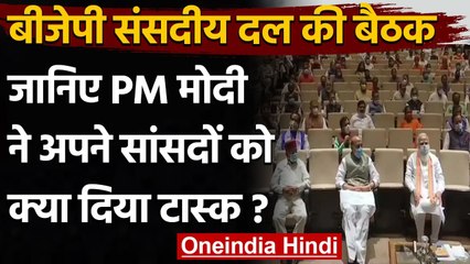 Télécharger la video: BJP Parliamentary Board Meeting: PM Modi ने Party सांसदों को दिया ये Task | वनइंडिया हिंदी