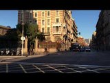 Els taxistes protesten a la Gran Via de Barcelona