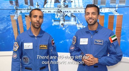 Emirati astronauts' Eid Al Adha message for families, from Russia
