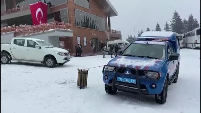 KASTAMONU - Ilgaz Dağı'ndaki kayak merkezlerinde Kovid-19 denetimi