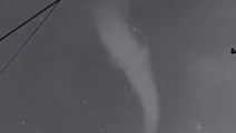 Funnel cloud descends amid California storm