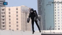 For the first time: Britain's real-life 'Iron Man' demonstrates his flying jet suit in Dubai