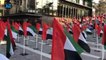 Celebrating UAE national day with hundreds of flags at Burj Plaza in Downtown Dubai