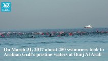 Swimming for a noble cause at Dubai's Burj Al Arab