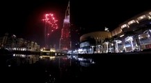New Year 2017 fireworks at Burj Khalifa in Dubai