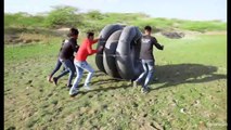 Rolling Inside Big Monster Tyre Tube - Crazy Experiment #creative   #wonderful experment