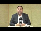 Oriol Junqueras saluda els seus fills des de Soto del Real