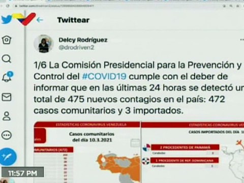 Balance COVID-19 10MAR2021 | Venezuela registró 472 casos comunitarios, 3 importados y 135.869 pacientes recuperados
