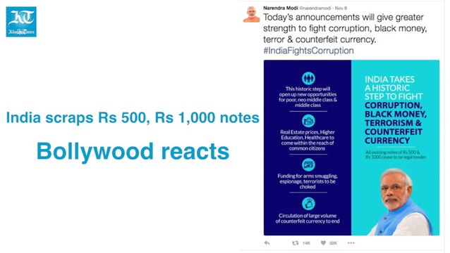 India scraps Rs 500, Rs 1000 notes. Bollywood reacts.