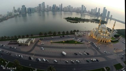 From dawn to dusk: Bird's eye view of Sharjah corniche