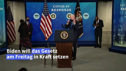Biden nennt Corona-Hilfspaket "historischen Sieg" für die USA