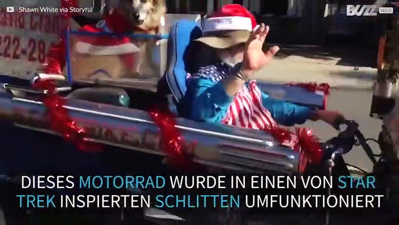 Der Weihnachtsmann ist in Kalifornien eingereist... auf einem Motorrad!
