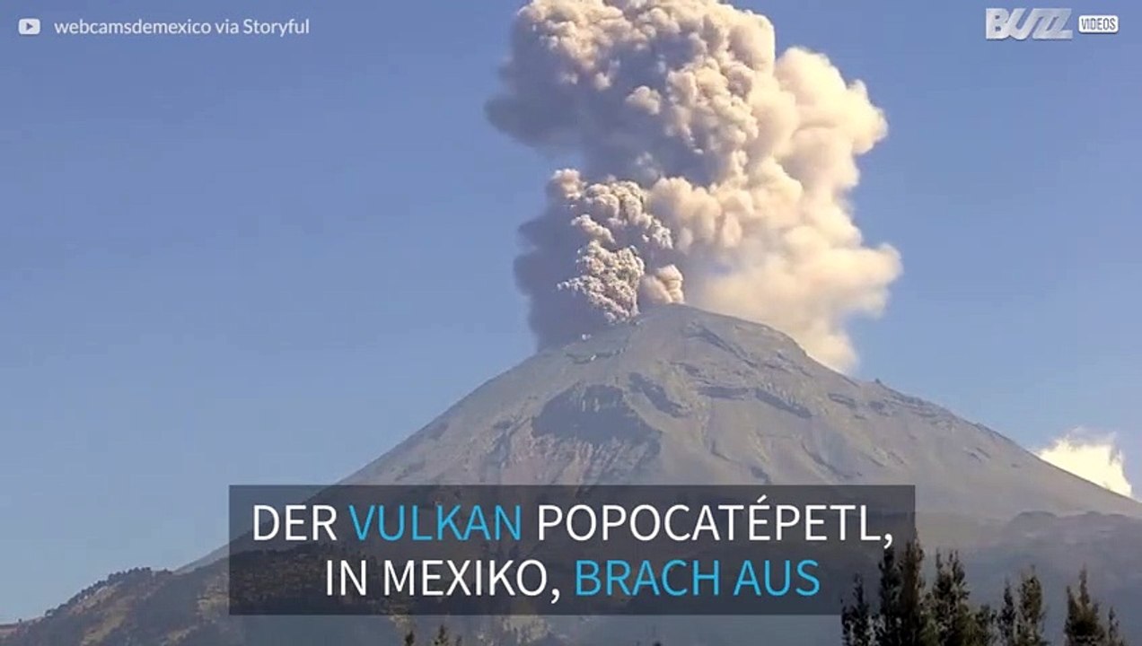 Popocatépetl Vulkan bricht in Mexiko aus