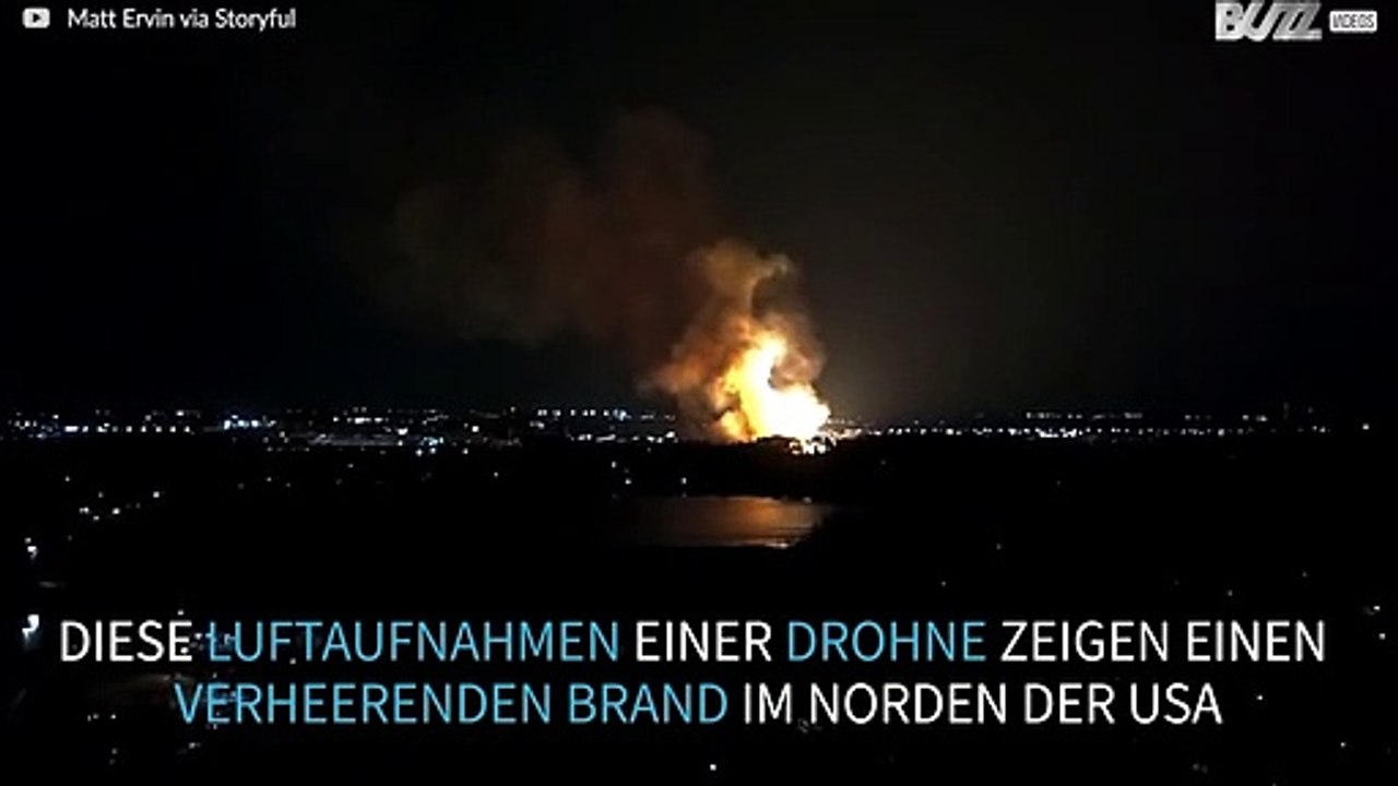 Luftaufnahmen eines verheerenden Brandes in den USA