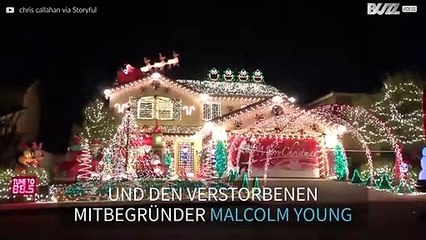 Weihnachtsbeleuchtung eines AC/DC-Fans