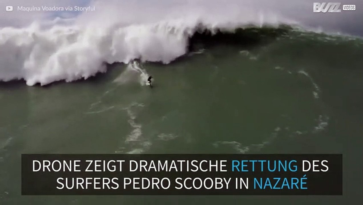 Dramatisch: Surfer wird aus Riesenwellen gerettet