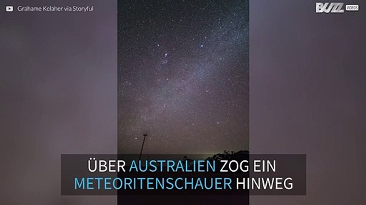 Zeitrafferaufnahme eines Meteoritenschauers über Australien