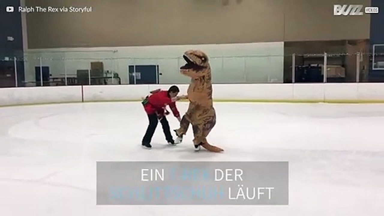 T-Rex On Ice: Dinosaurier fährt Schlittschuh