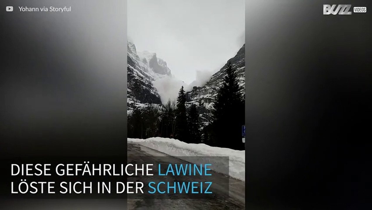 Eine gewaltige Lawine in der Schweiz