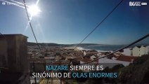 Olas gigantes grabadas con un dron en Nazaré, Portugal
