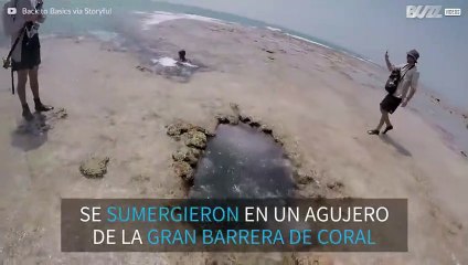 Se sumerge en un pozo y acaba en una gruta de corales