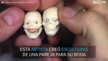 ¡Talentosa artista recrea una pareja en muñecos de matrimonio!