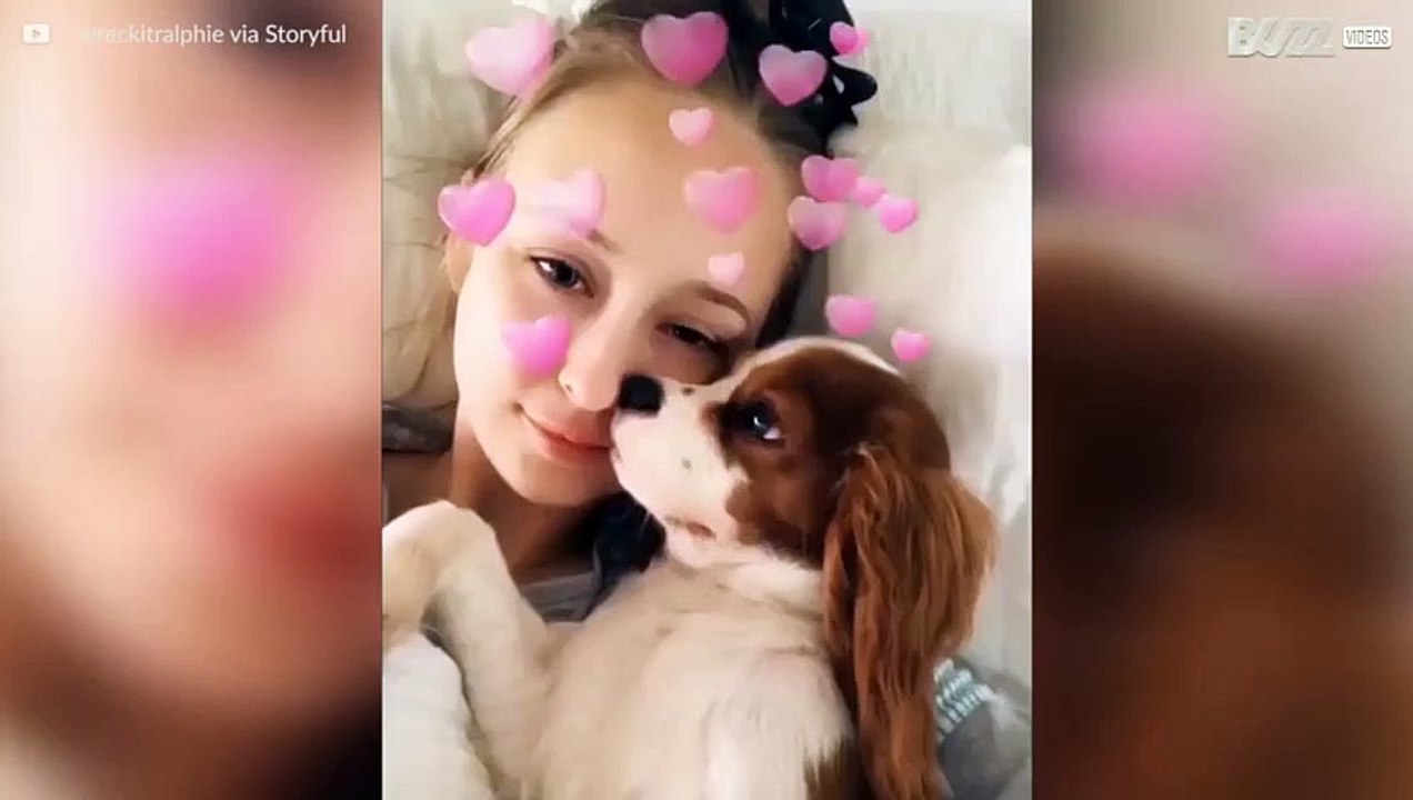 A este perro no le gusta hacerse selfies con su dueña