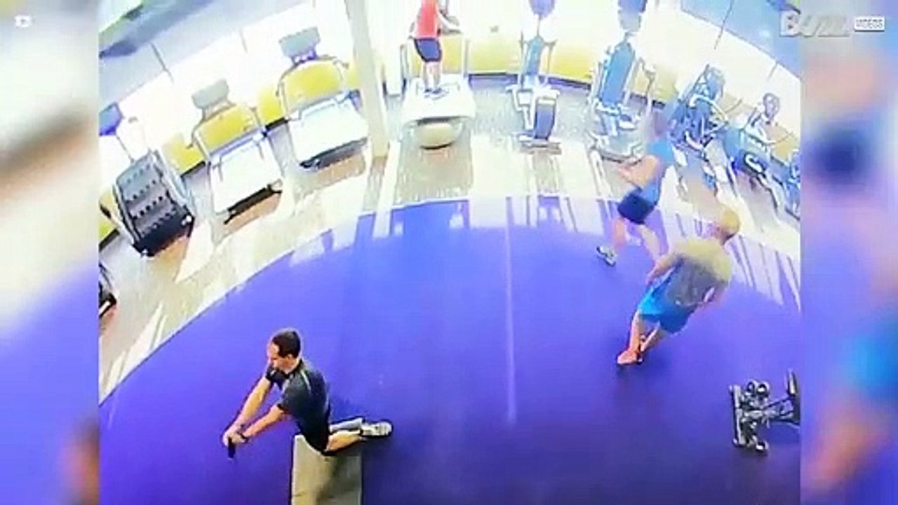 Exercise ball swallowed up by treadmill