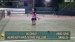 4-year-old girl shows off some impressive tennis skills