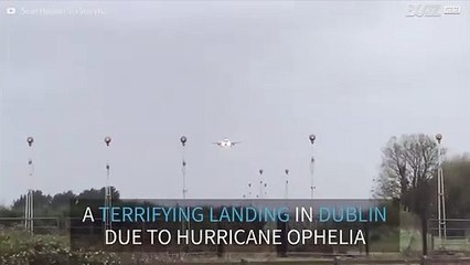 Hurricane Ophelia causes a scary landing in Dublin