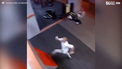 Teenager pulls off super-quick parkour tricks
