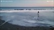 Ice skating on a beach? Check out this extreme cold spell in Maine, USA