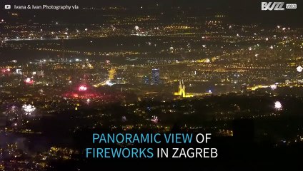Incredible panoramic view of New Year's fireworks in Zagreb