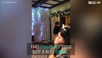 Bride's bouquet causes tension at wedding!