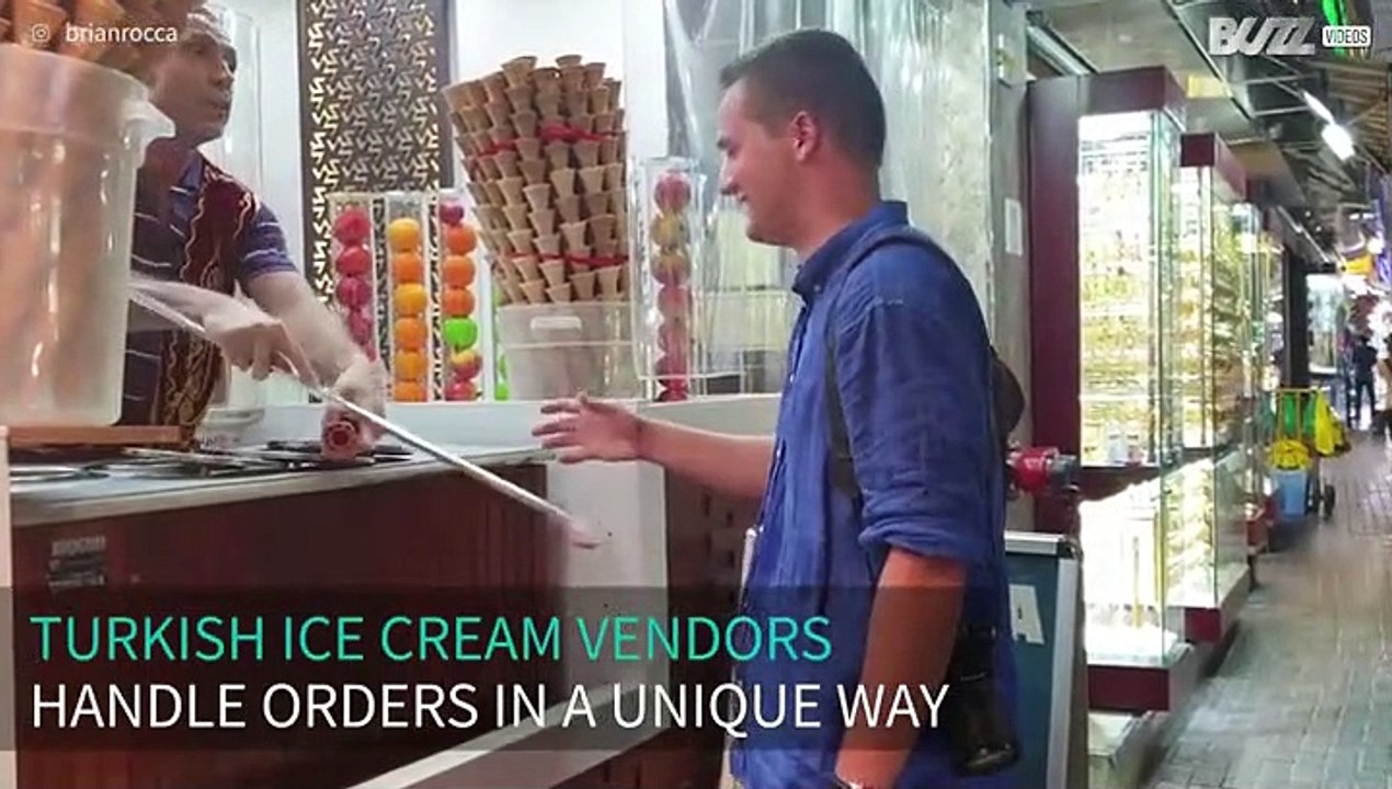 Who would've guessed serving Turkish ice cream is this fun?