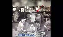 مشهد صادم رجل يضع طفلته وسط شجار عنيف في مطعم!!