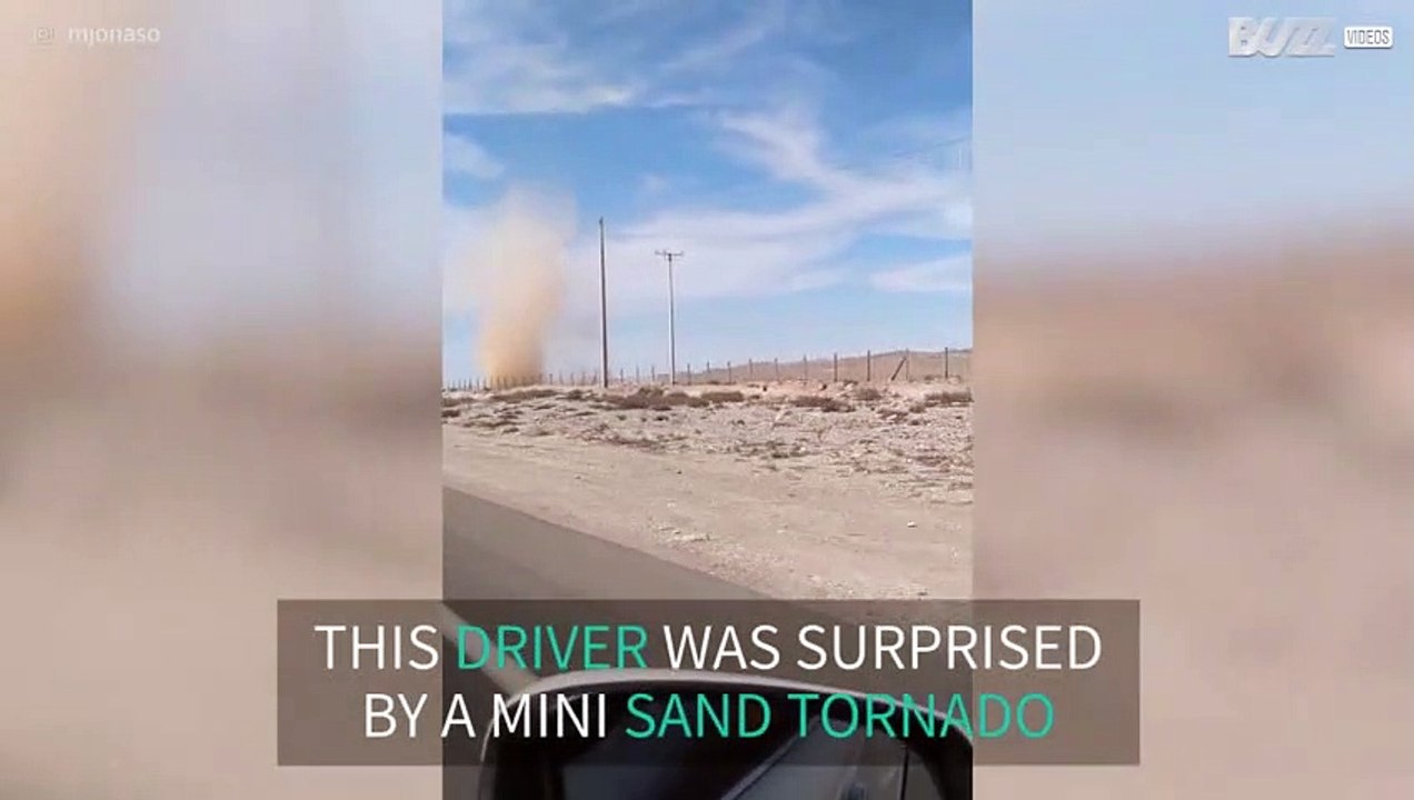 Dramatic whirlwind terrifies driver