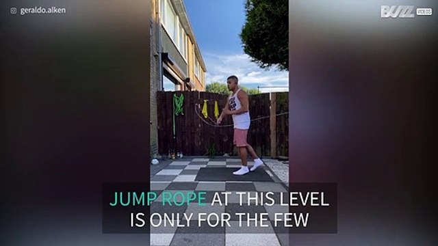 Guy shows off amazing jump rope skills