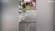Hailstorm causes flooding chaos in Mexico