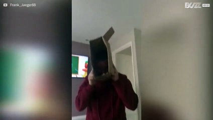 Dad gets boxed in while playing with son